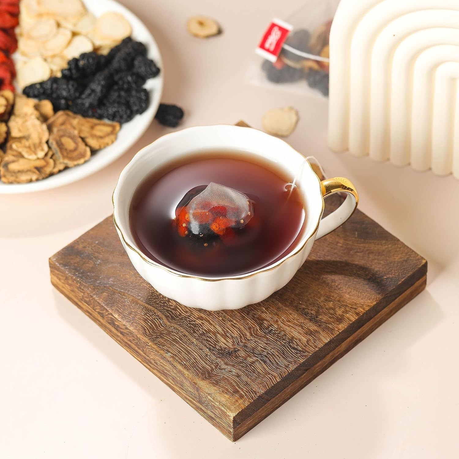 Ginseng Five Treasure Herbal Tea Bags, Traditional Natural Herbal Wellness Tea