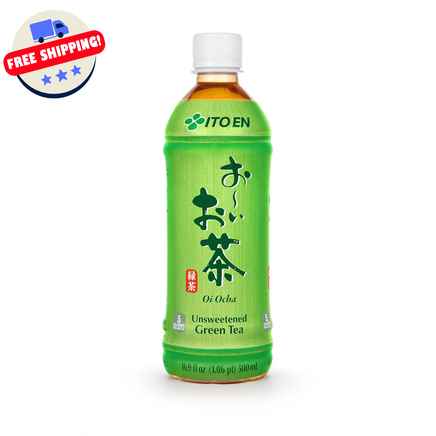 Ito En Tea Oi Ocha Green Tea, Unsweetened, 16.9 Ounce 12 Pack Japanese Bottled