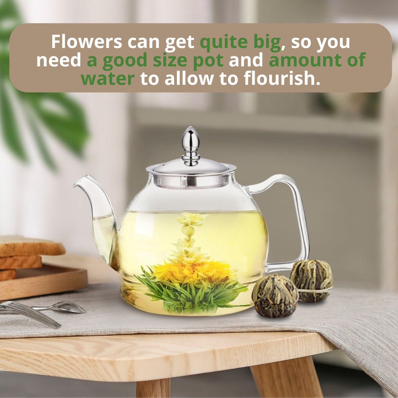 12 Assorted Blooming Flower Tea Balls Gift Set for Christmas| Handmade Herbal…