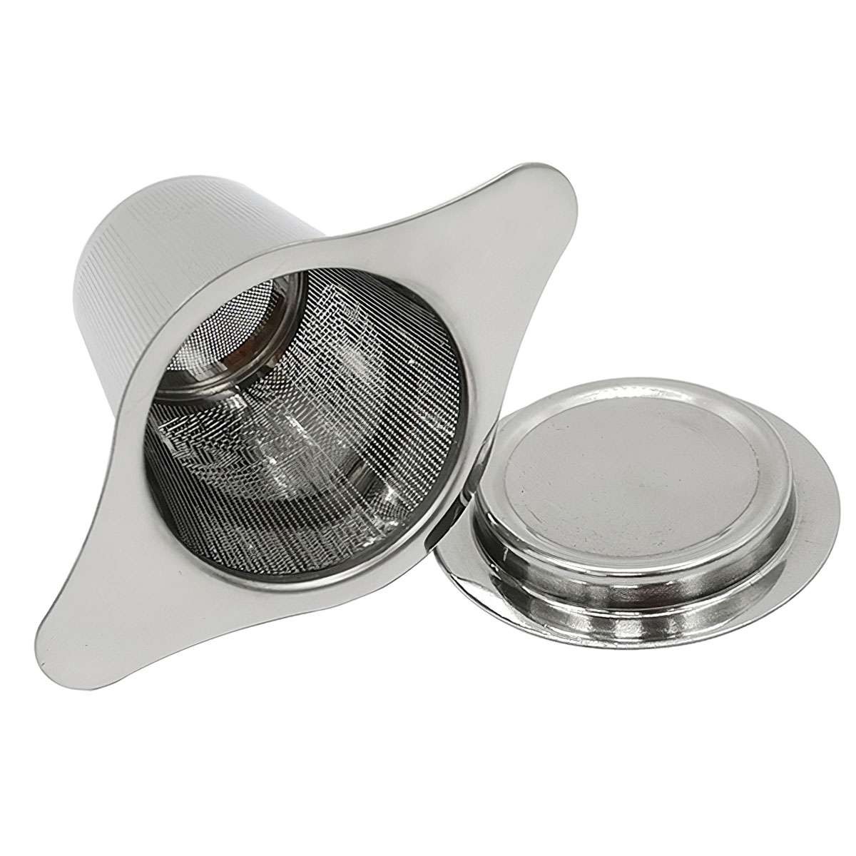 Tea Ball Infuser Stainless Steel Filter Squeeze Leaves Herb Mesh Strainer w/ Ear