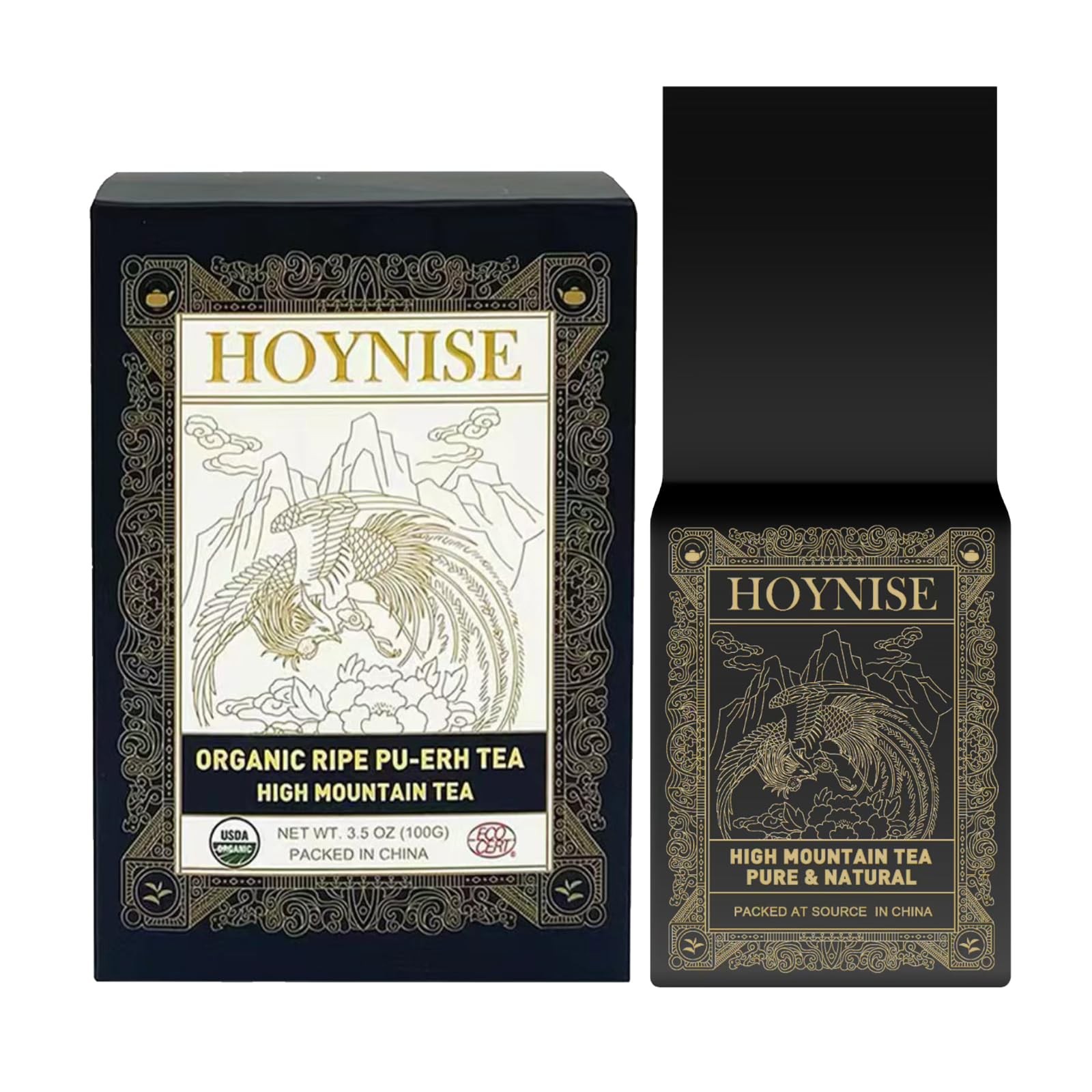 HOYNISE – Organic Pu-erh Tea Loose Leaf – Yunnan 3.5 Ounce (Pack of 1)
