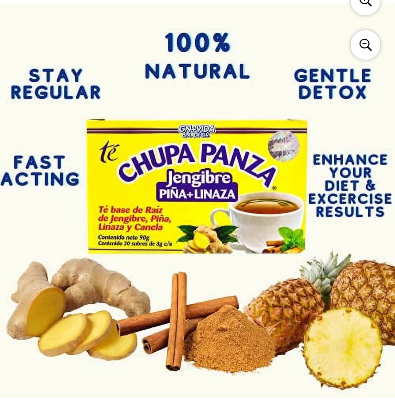 Ouro Slim-Aid Thermogenic Gel + Chupa Panza Ginger Tea | Natural Slim Combo|