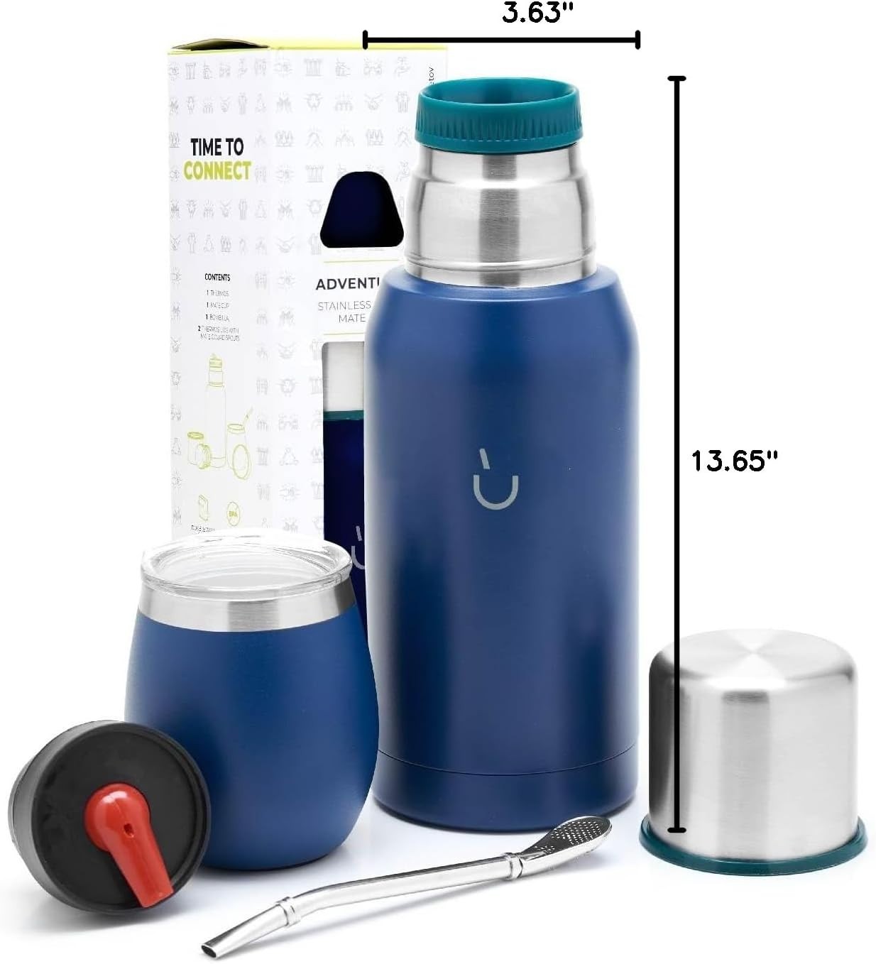 Stainless Steel Yerba Mate Kit with Flask