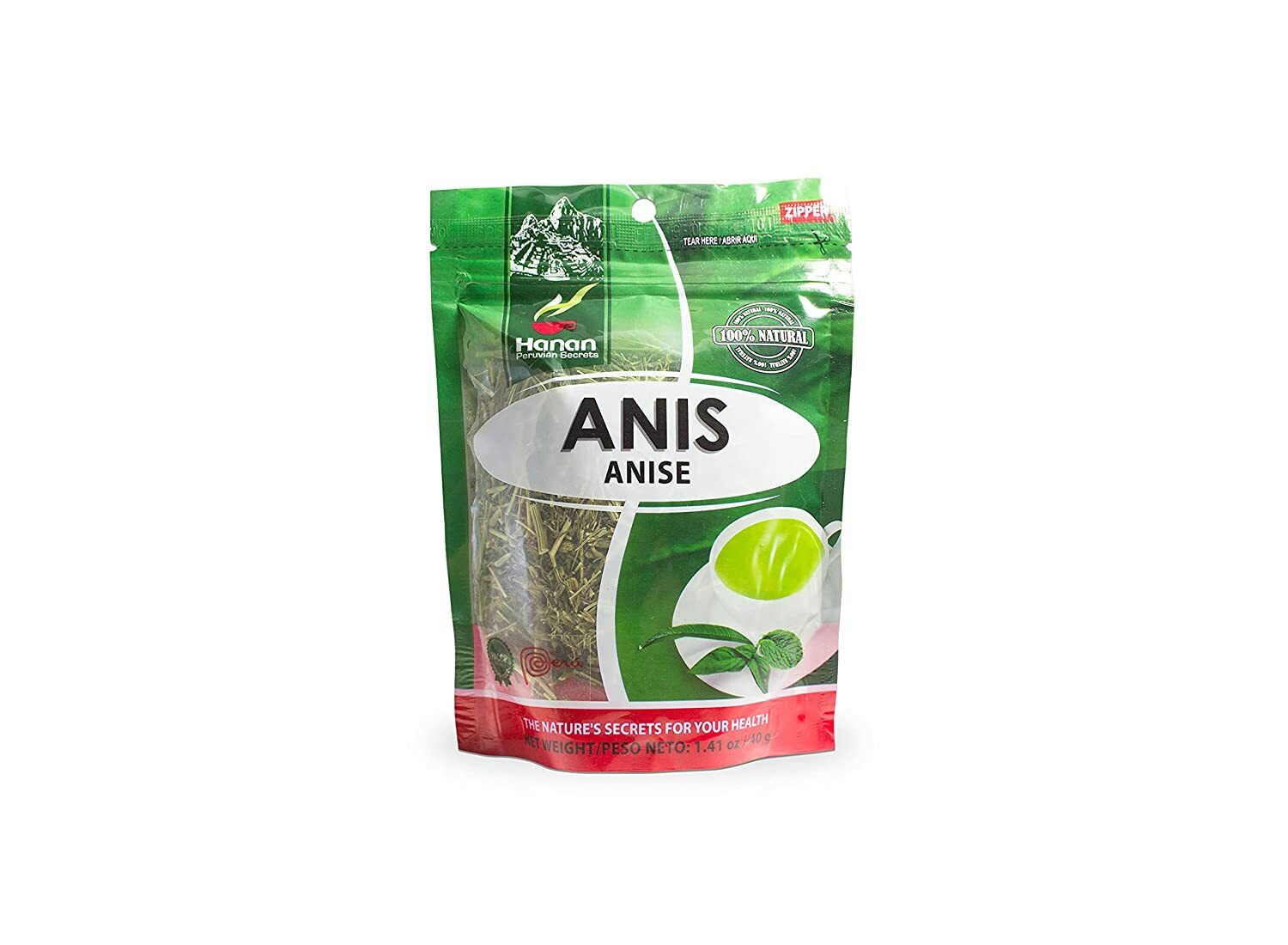 Hanan Peruvian Secrets Anis Herbal Tea | 100% Natural Anise | 1.41oz / 40g |Natu