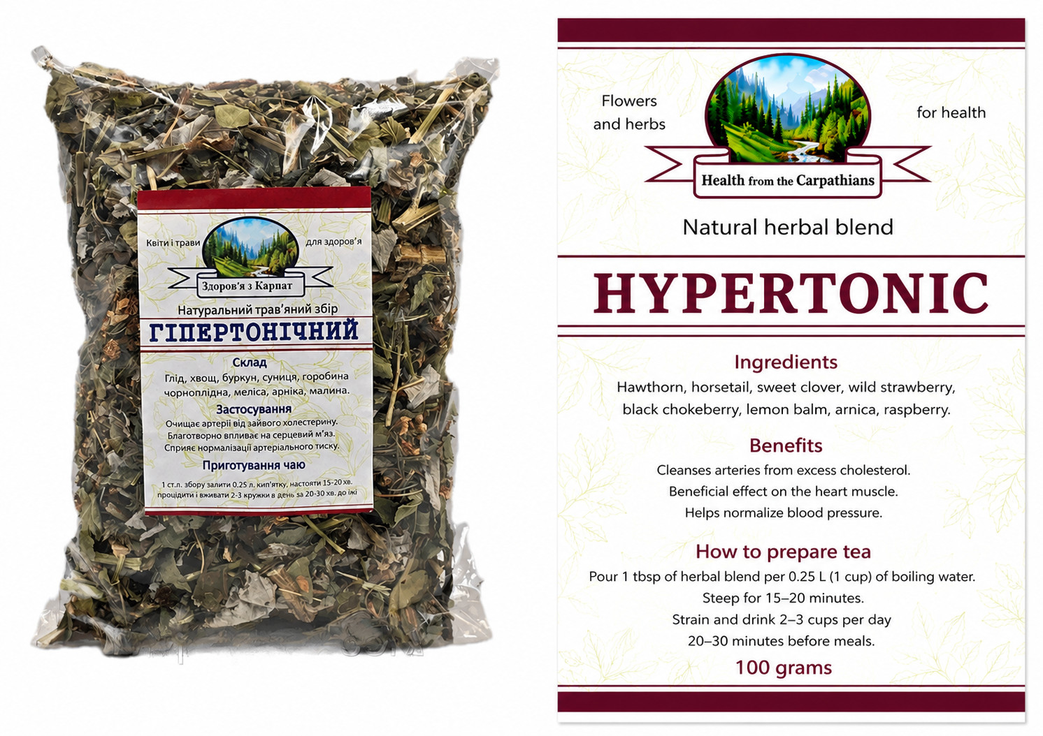 Carpathian Blood Pressure Wellness Tea, Traditional Herbal Blend