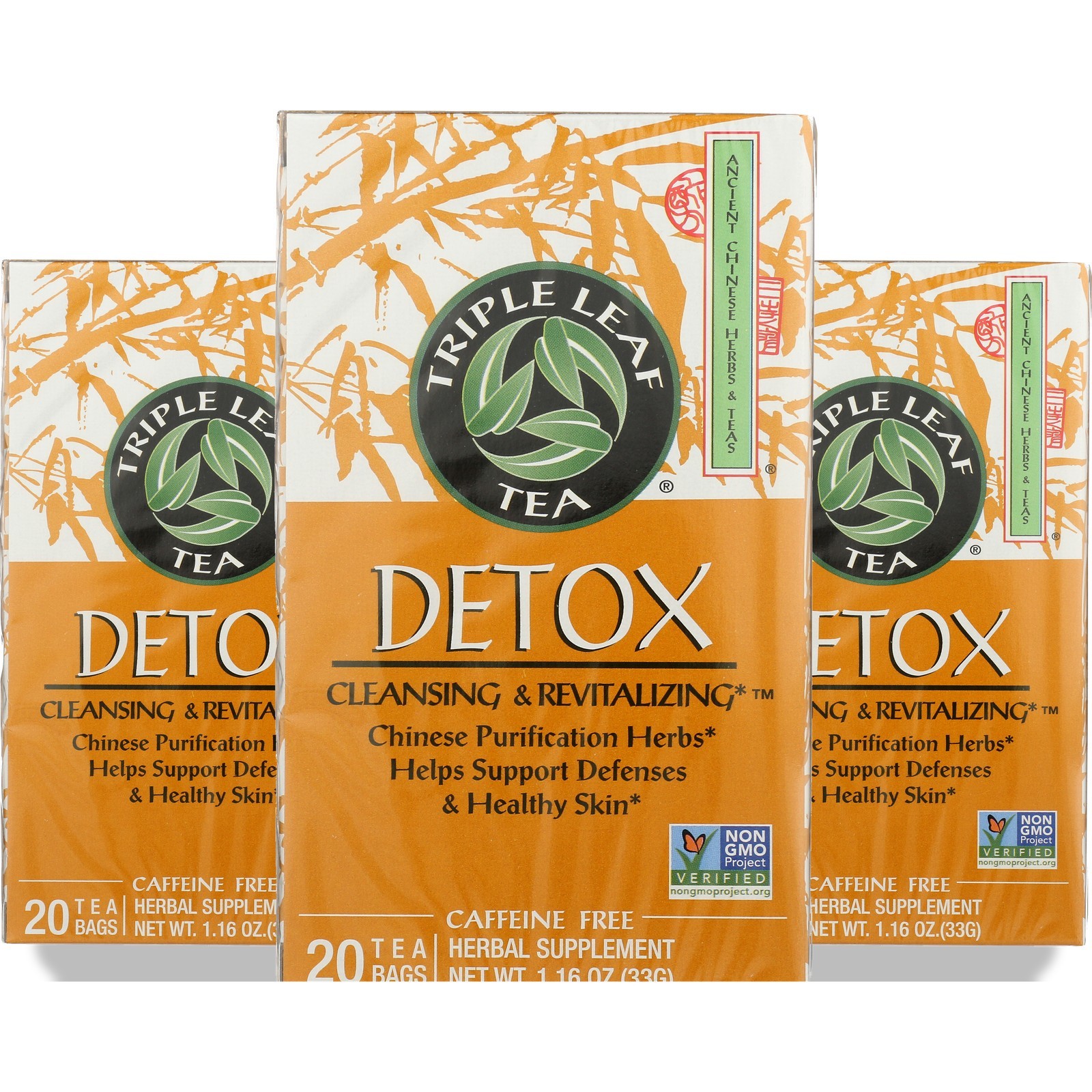 Detox Herbal Tea Bags By Triple Leaf 20 Count 3 Pack