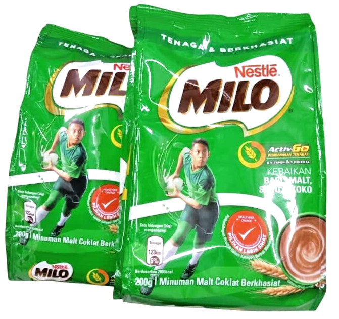 NESTLE MILO Nutritious Chocolate Malt Drink ( 2 packs X 200grams )