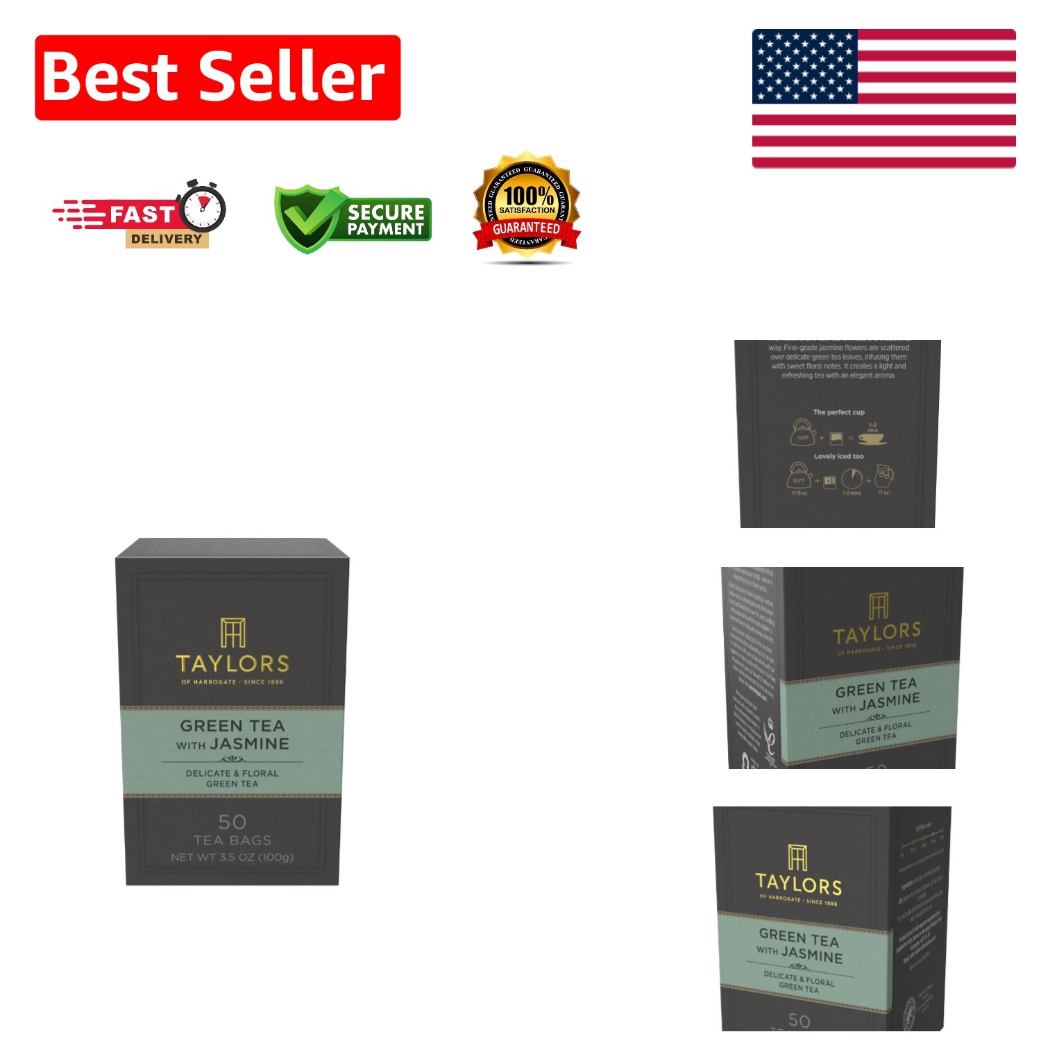 50 Count Jasmine Infused Green Tea Bags – Sweet & Floral Caffeinated Blend