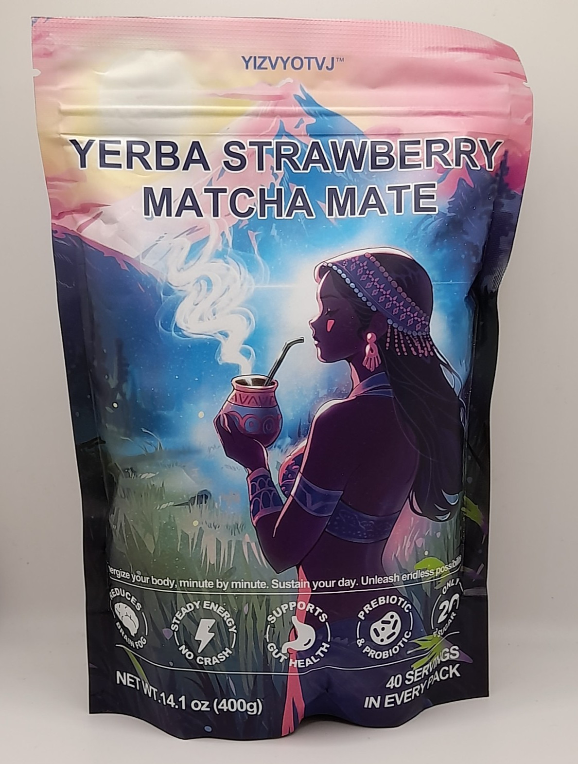 Yerba Mate Strawberry Matcha Mate 40 servings, Exp: 08/20/2027. Free shipping