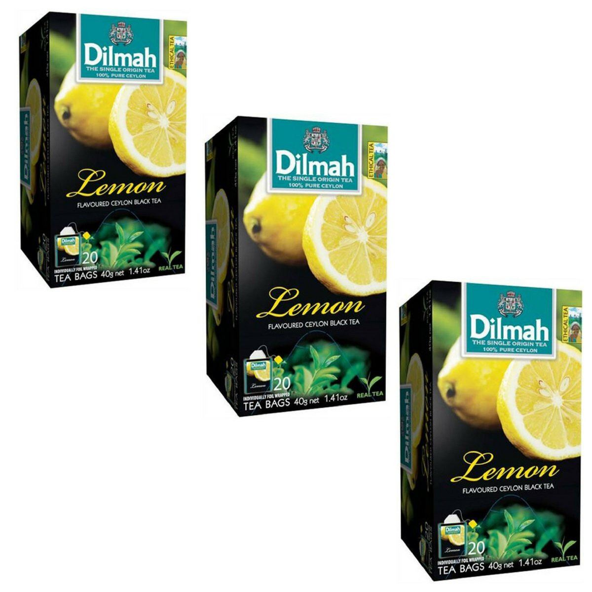 DILMAH CEYLON TEA BLACK TEA LEMON FLAVOURED TEA BAGGED TEA HEALTHY TEA