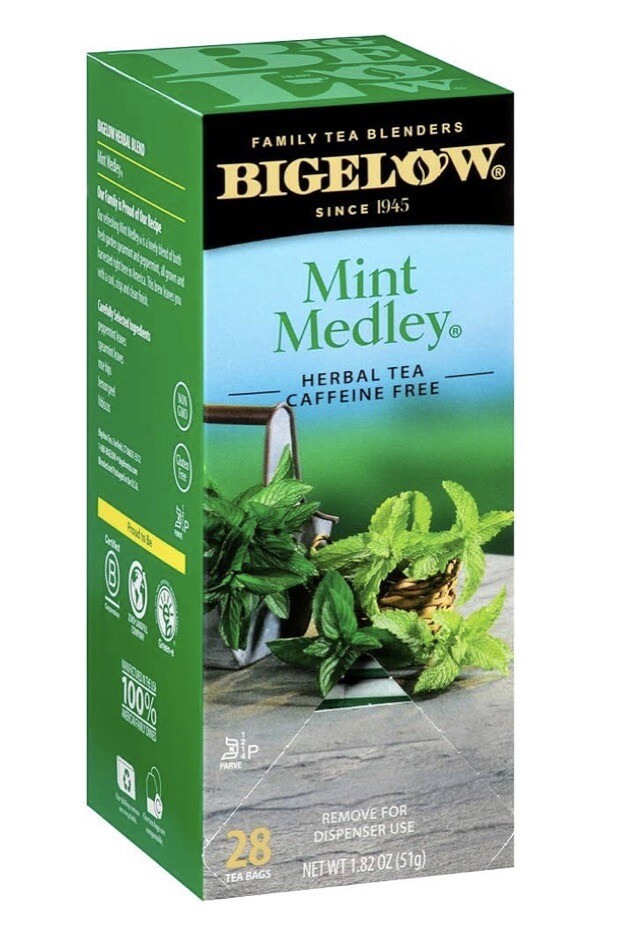 Bigelow Mint Medley Herbal Tea Bags 28-Count Box.