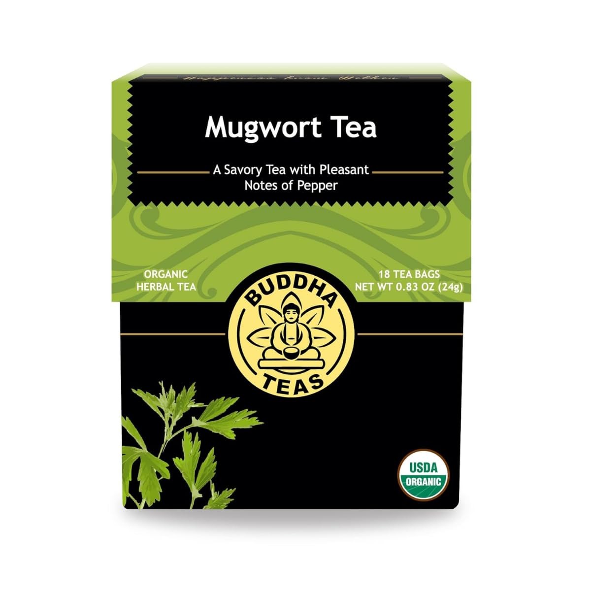 Organic Mugwort Tea, 18 Bleach-Tea Bags – Organic Tea Improves Digestion, and…