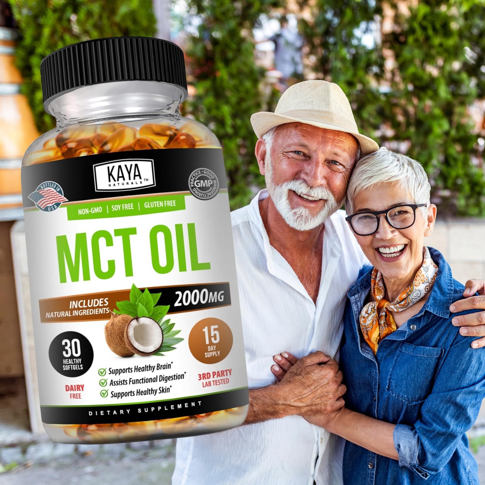 Kaya Naturals MCT Oil 2000mg – Non-GMO, Soy-Free, 30 Count (Pack of 1)