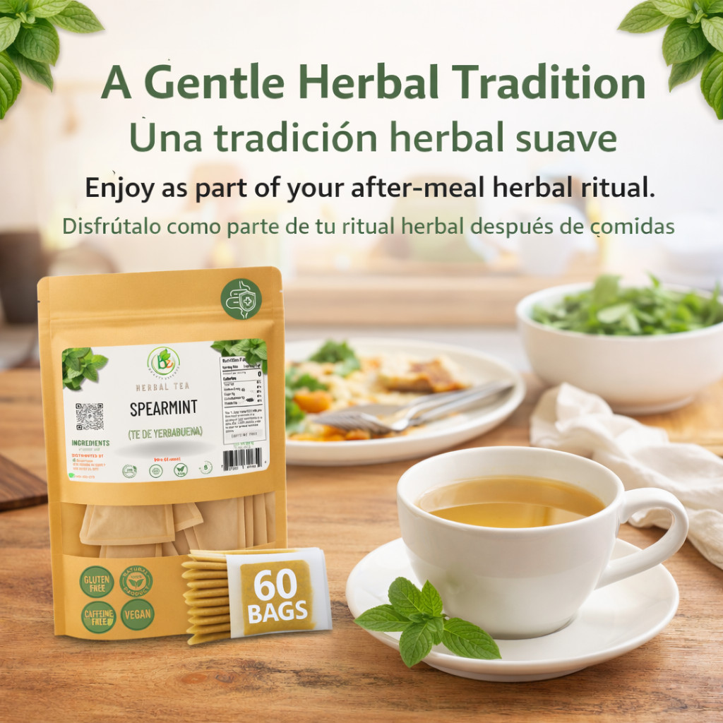 Yerbabuena Té (Spearmint Tea) – 60 Tea Bags – 100% Natural, Vegan, Herbal – Glut