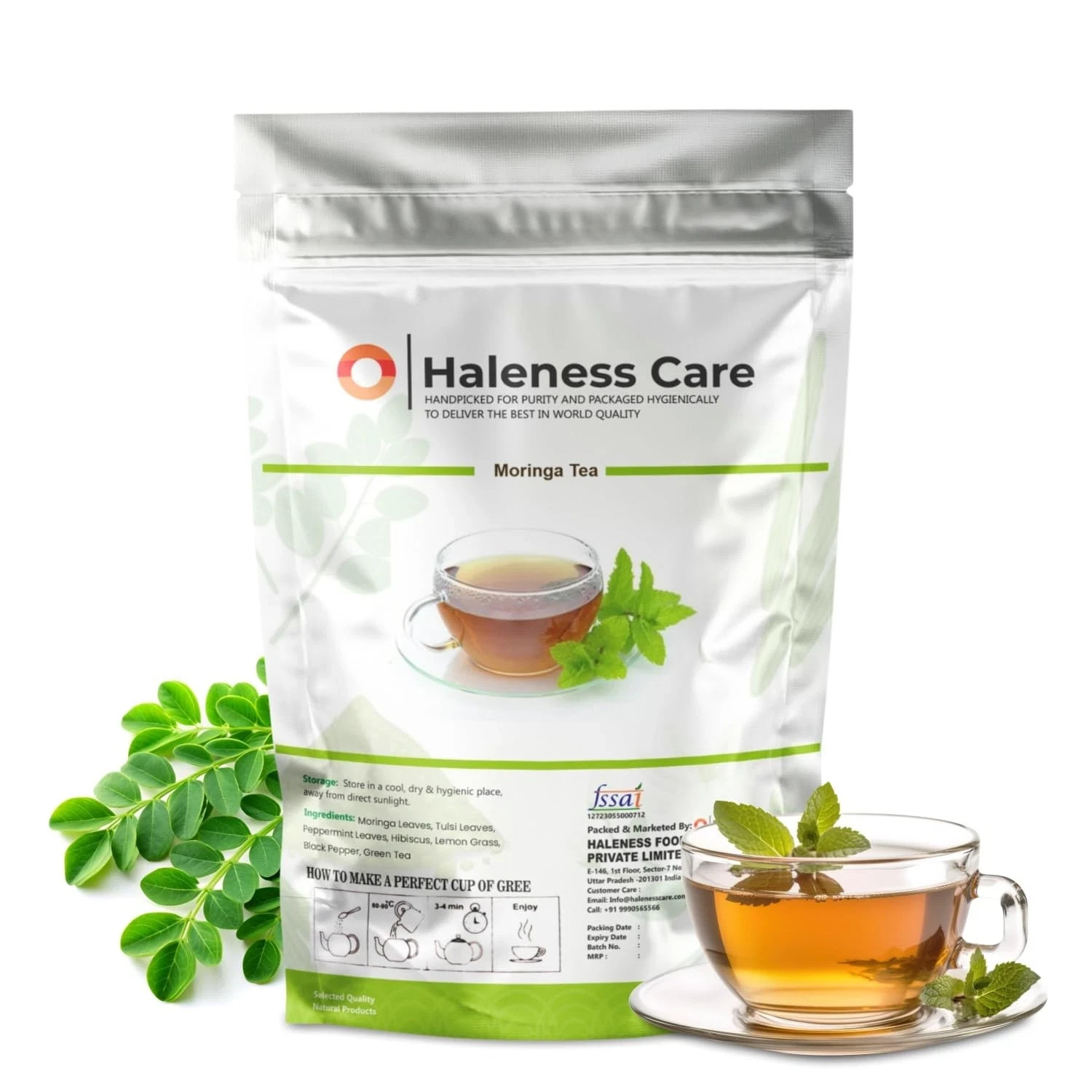 Moringa Herbal Tea 100% Natural Ayurvedic Detox & Immunity Booster Pack of 60g,