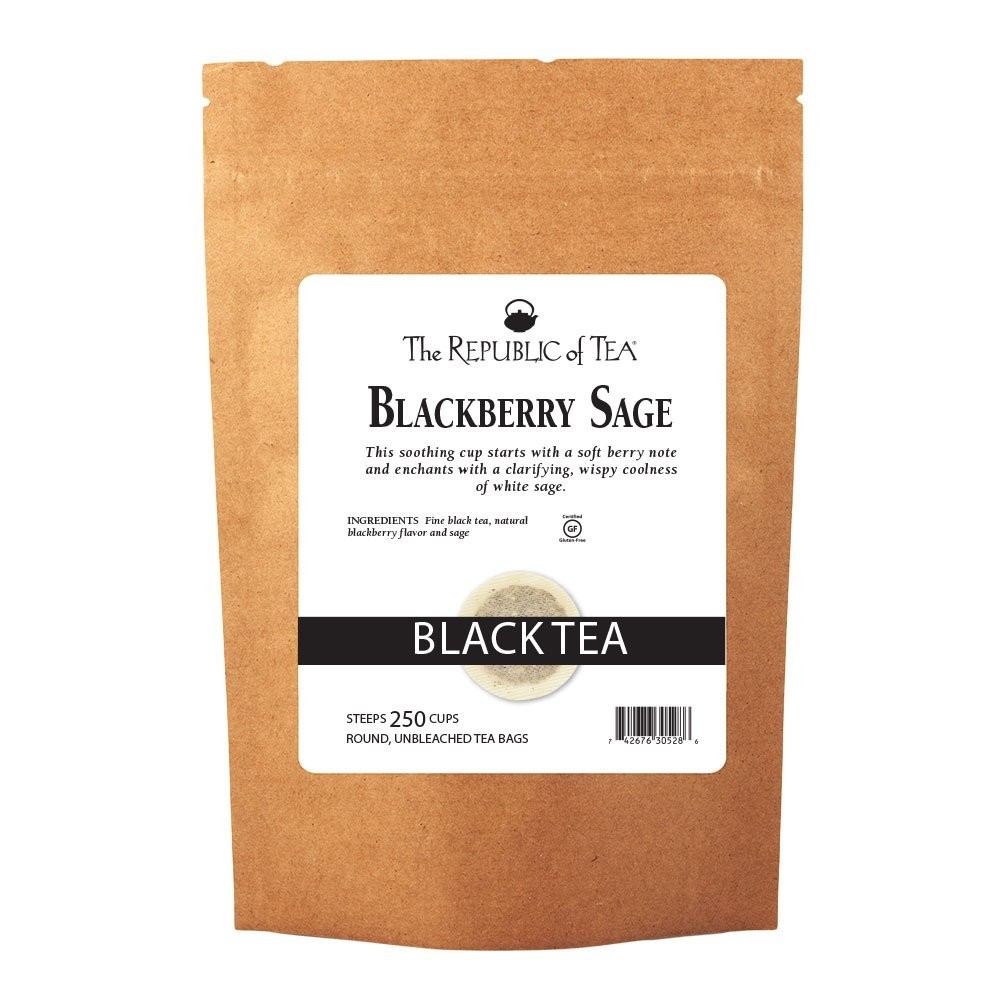 Gourmet Blackberry Sage Black Tea, 250 Bags – Sugar & Carb Free Delight