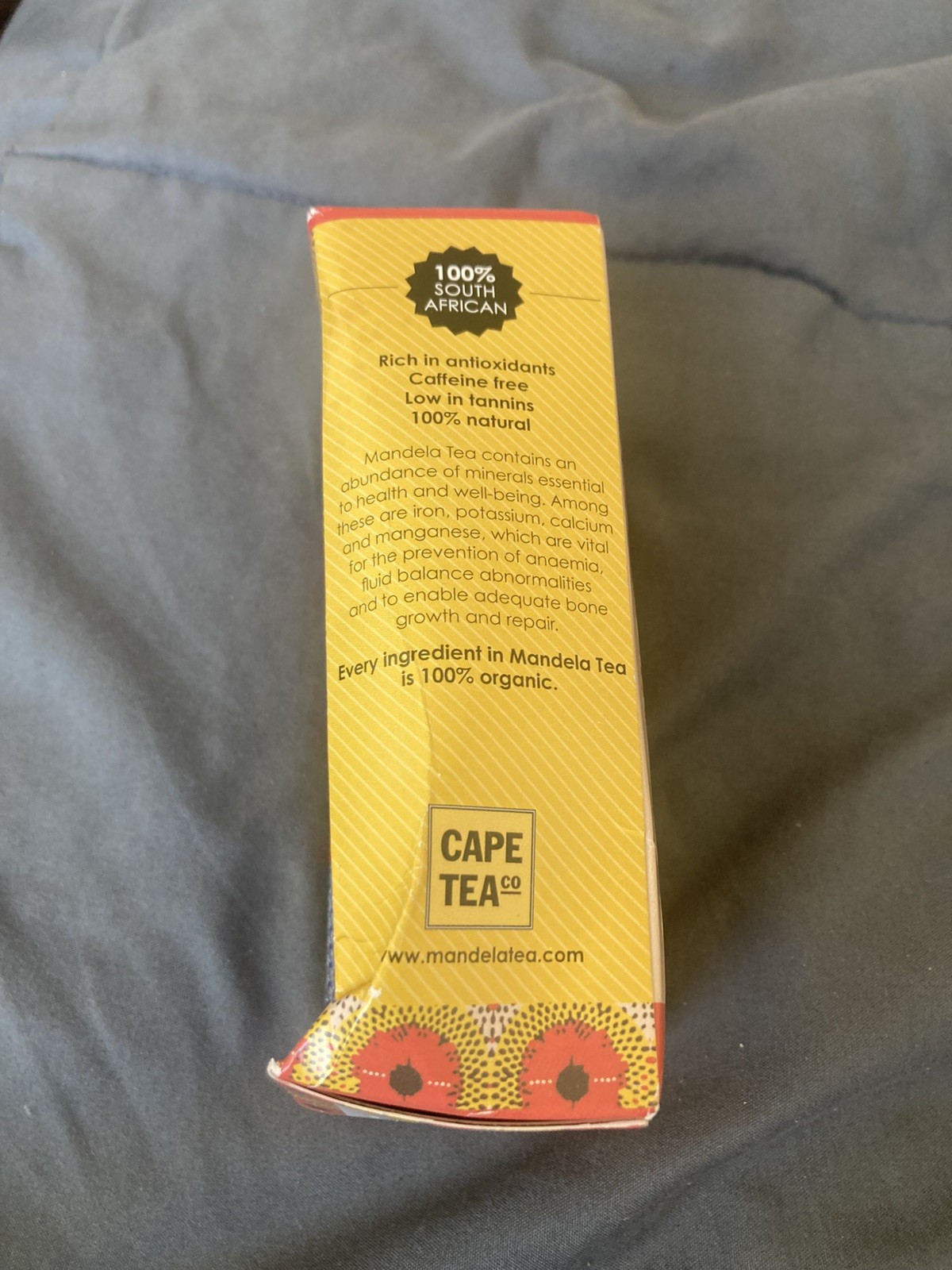 Nelson Mandela 20 Teabags In Box New Organic Honeybush & Rooibos BB10/26