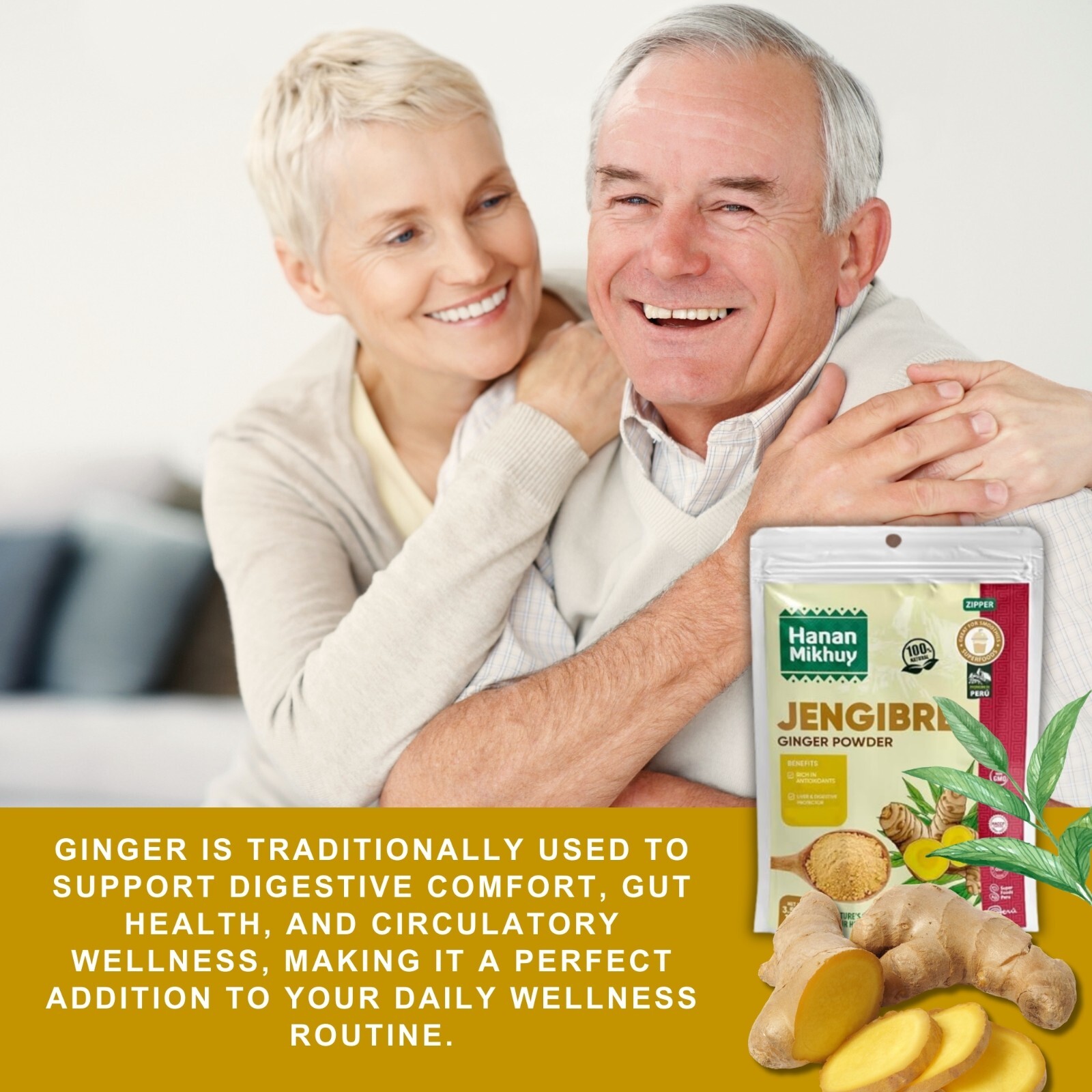 Jengibre Molido 100% Natural Ginger Powder for Digestive & Circulatory from Peru