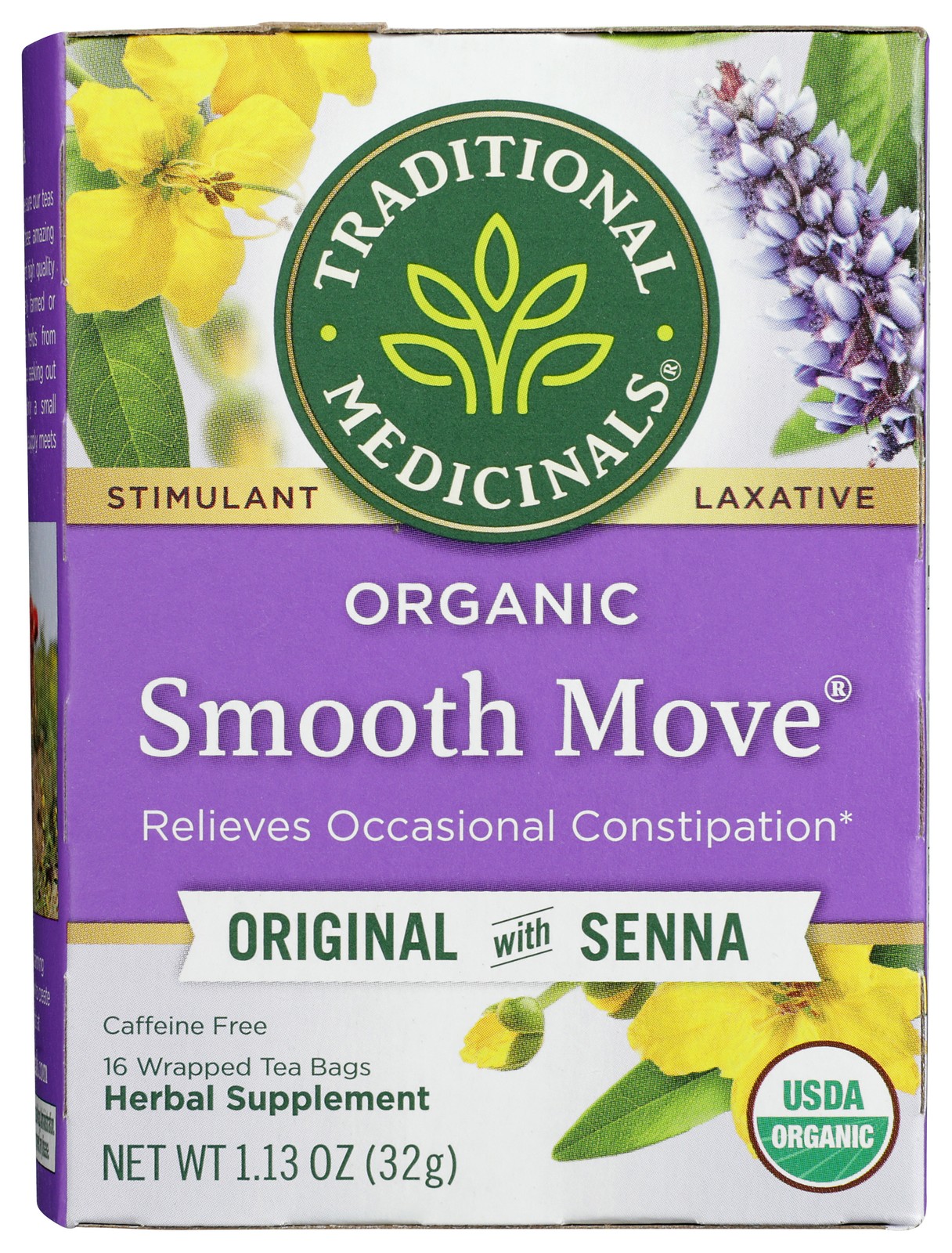 Traditional Medicinals Organic Smooth Move Herbal Tea 16 Bags Ct 3 Pack
