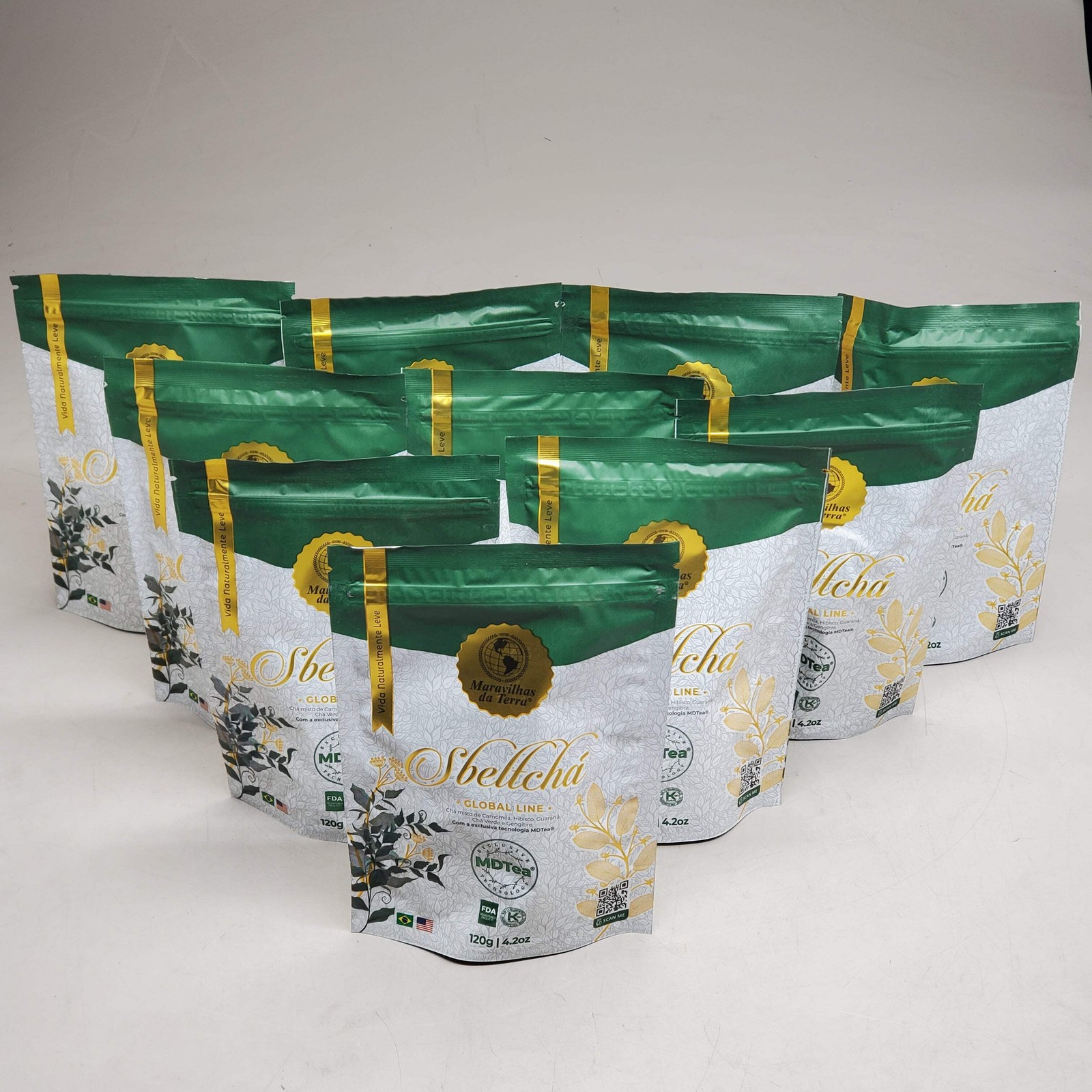 SBELTCHA (10 Pack) Global Line Chamomile, Hibiscus, Guarana MDTea 4.2 oz BB 08/2