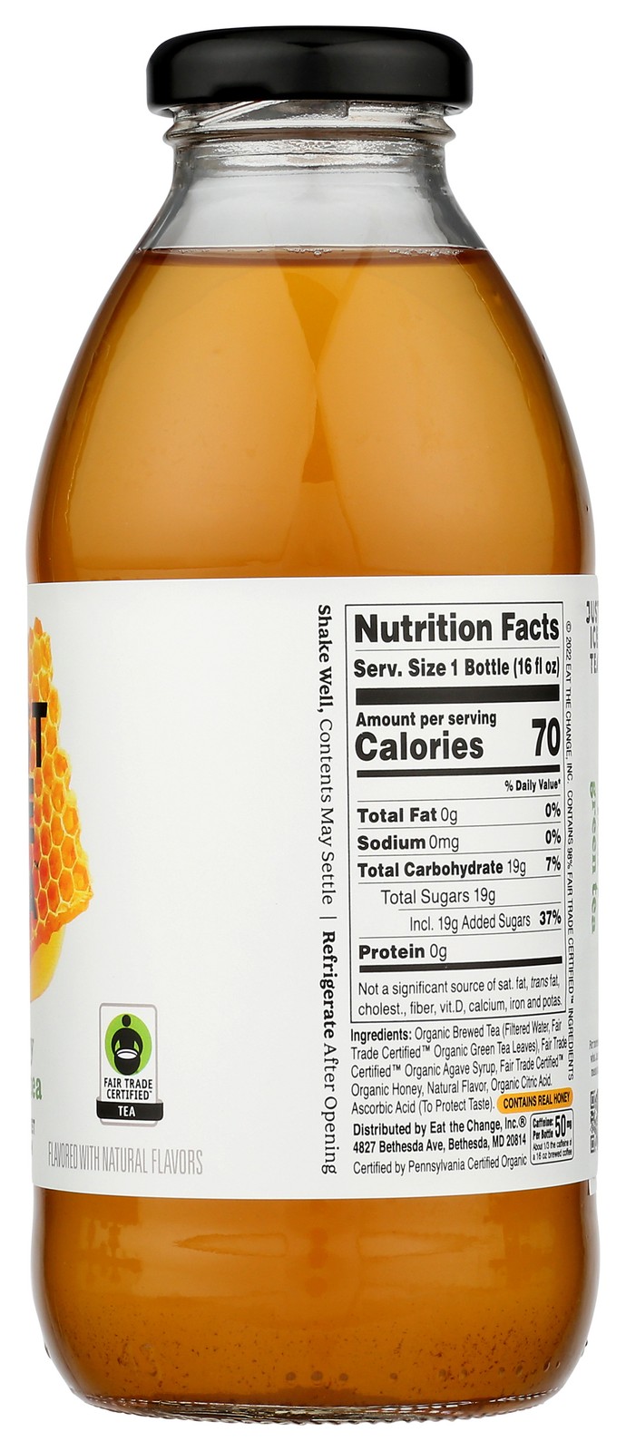 Just Ice Tea Honey Green 16 Fl Oz Usda Organic Fair Trade 12 Pack