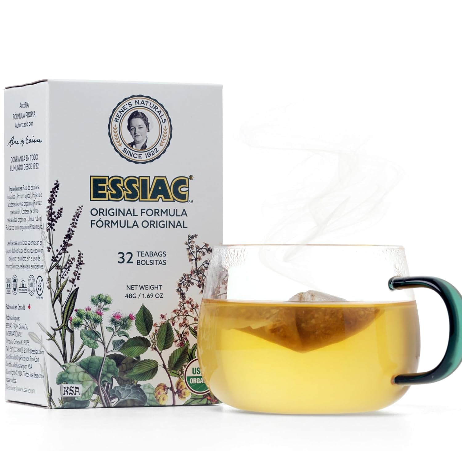 Rene’s Naturals Essiac Tea Bags – USDA Organic – Original 4-Herb Formula Since 1