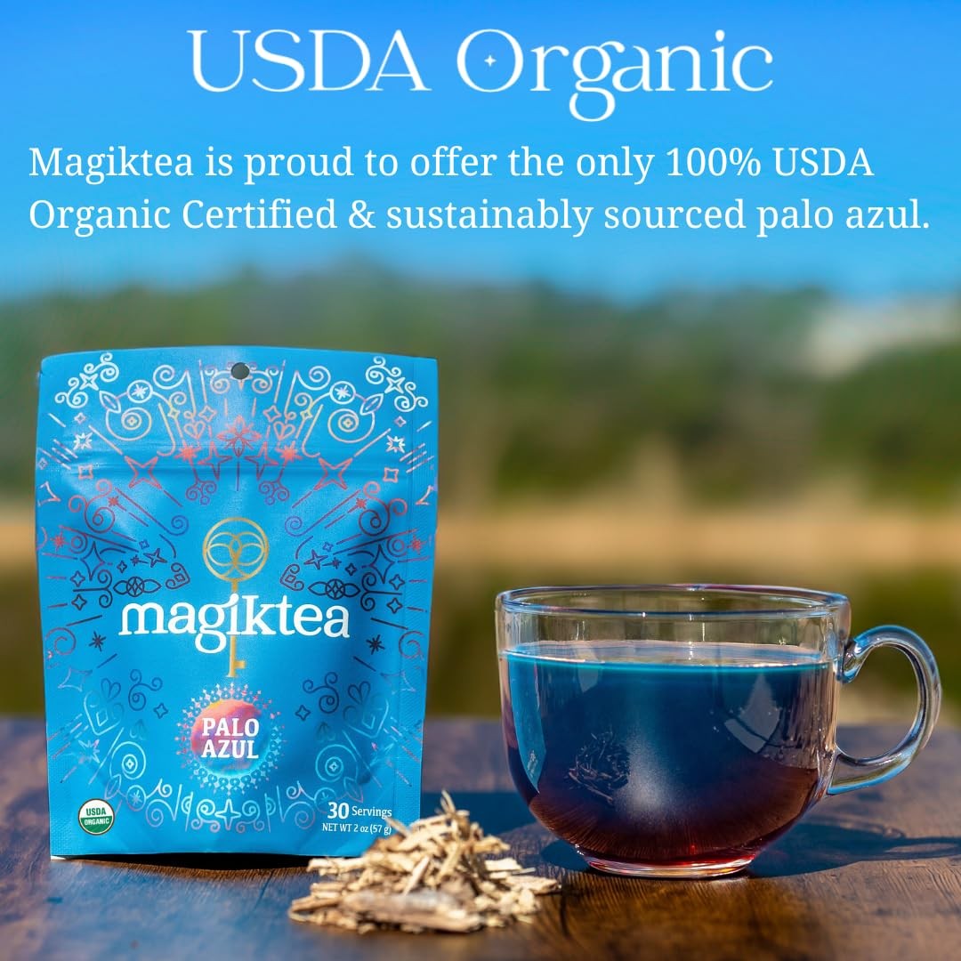 Magiktea Palo Azul, Loose Tea 2 oz (30 cups), USDA Organic, Kidneywood, 2