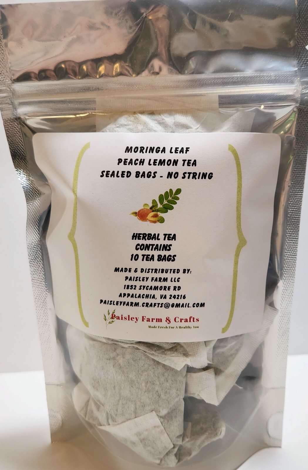 Moringa Oleifera Malunggay & Peach Lemon Tea Bags – Made Fresh On Demand!