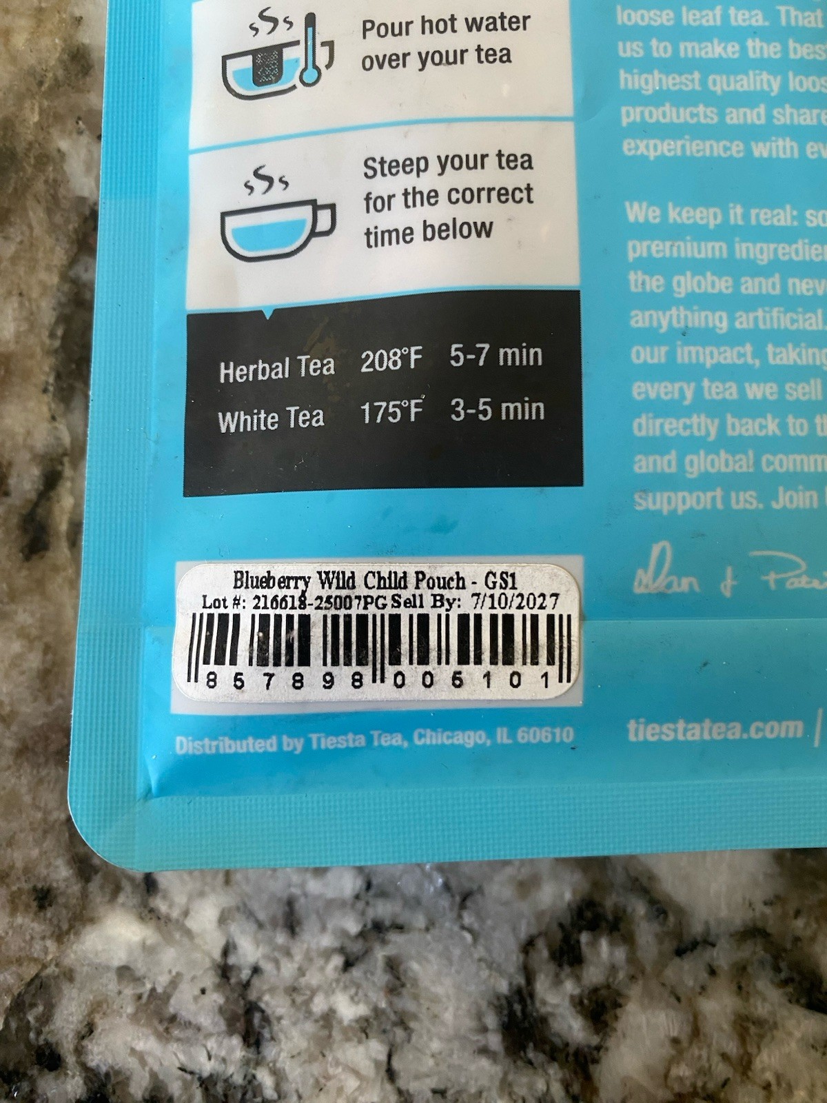 2 bags Blueberry Wild Child By: Tiesta Tea Loose Leaf w/ Apple, Hibiscus 40 Cups