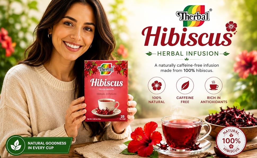 Jamaica Té (Hibiscus Tea) – 25 Tea Bags – Vegan, 100% Natural – Premium Brand