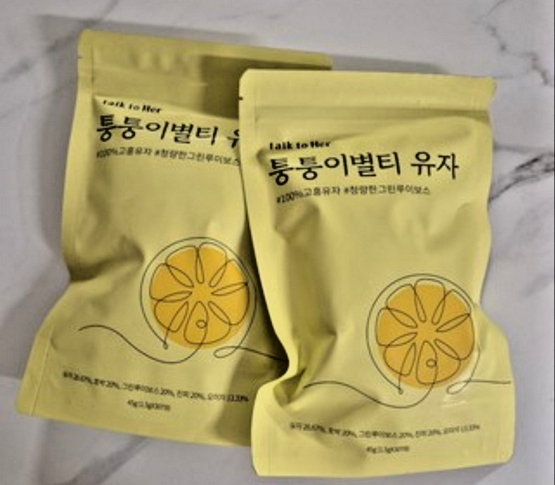 Talk to Her Tongtong Ibyeol Tea Yuzu Citron 60 Teabags 2 Packs Blended Herbal