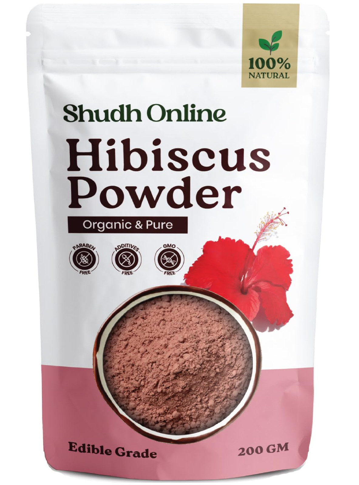Organic Hibiscus Powder for Hair Growth (7 oz – 0.45 lb) Pure Sabdariffa Flower