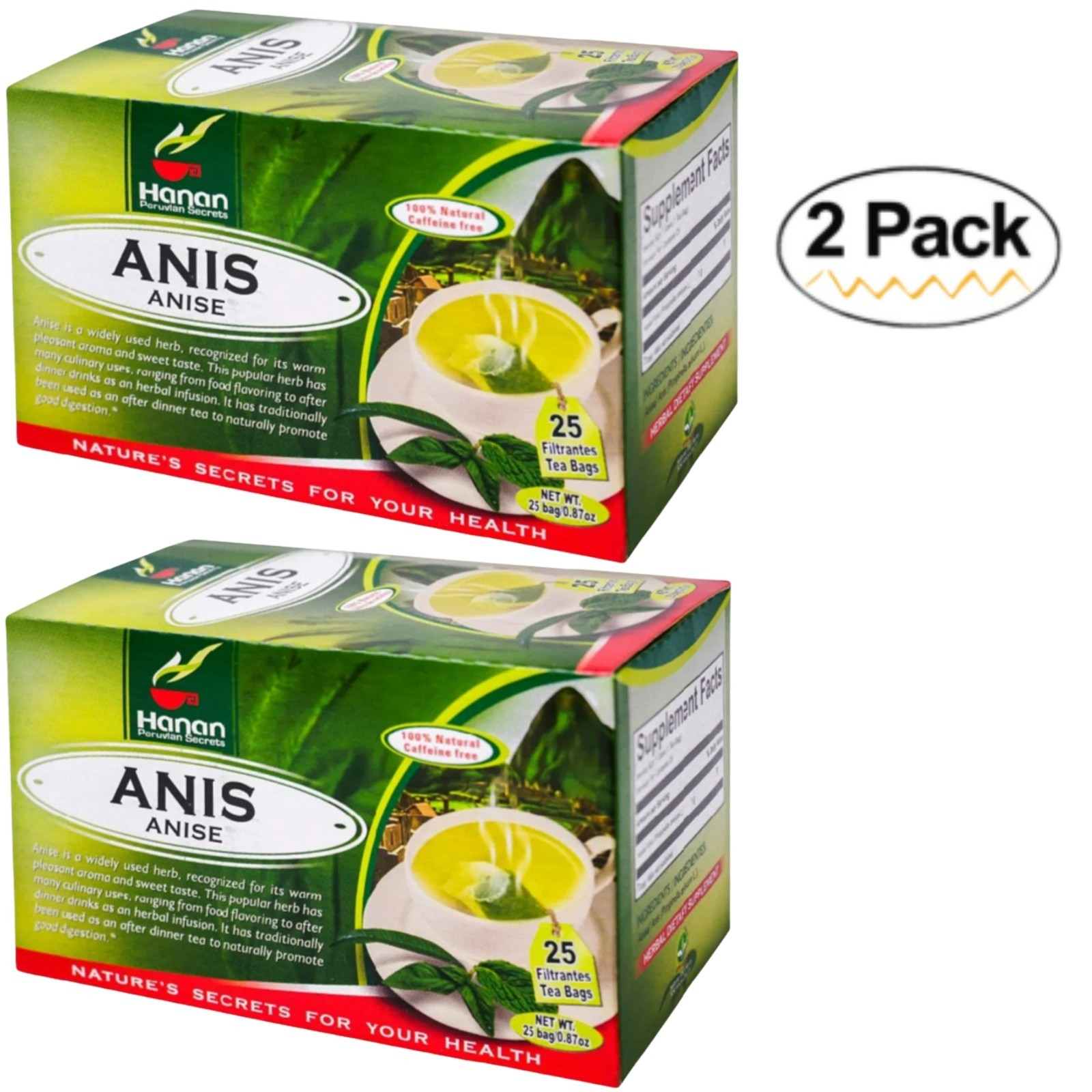 Anise Tea Te de Anis 50 Tea Bags All Natural Anise Herb in Filtered Teabag Peru