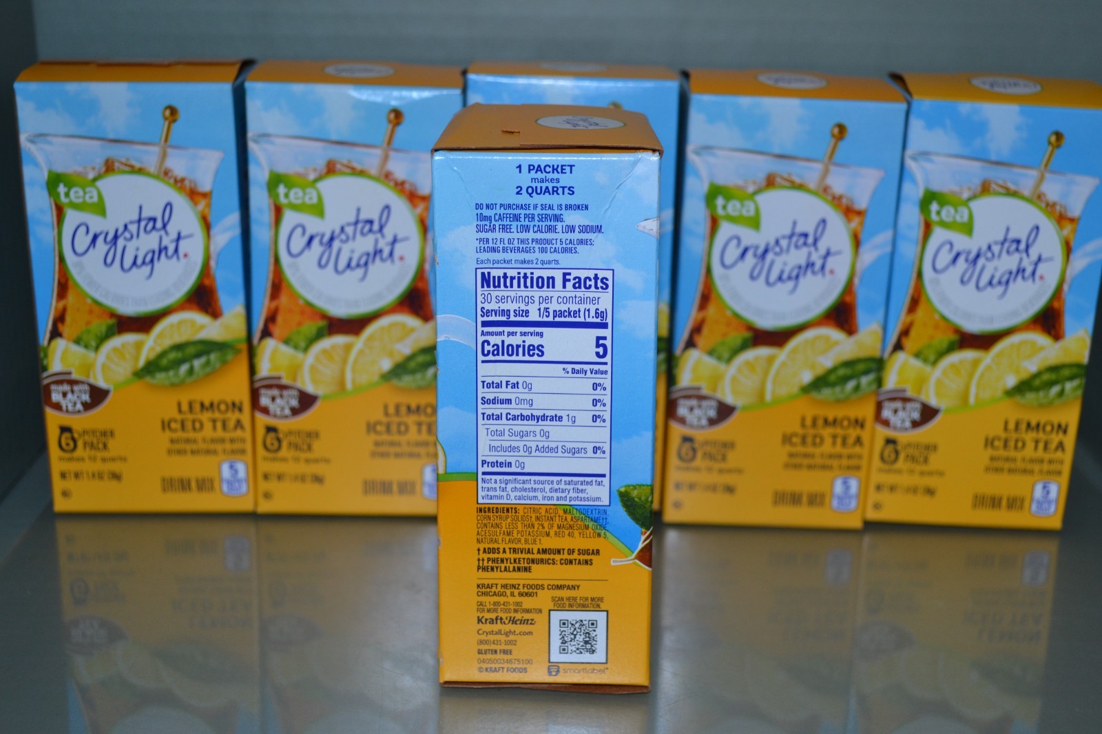 (6) Crystal Light Lemon Iced Tea Drink Mix, 6 – 12-Quart Packets Each, BB 04/27