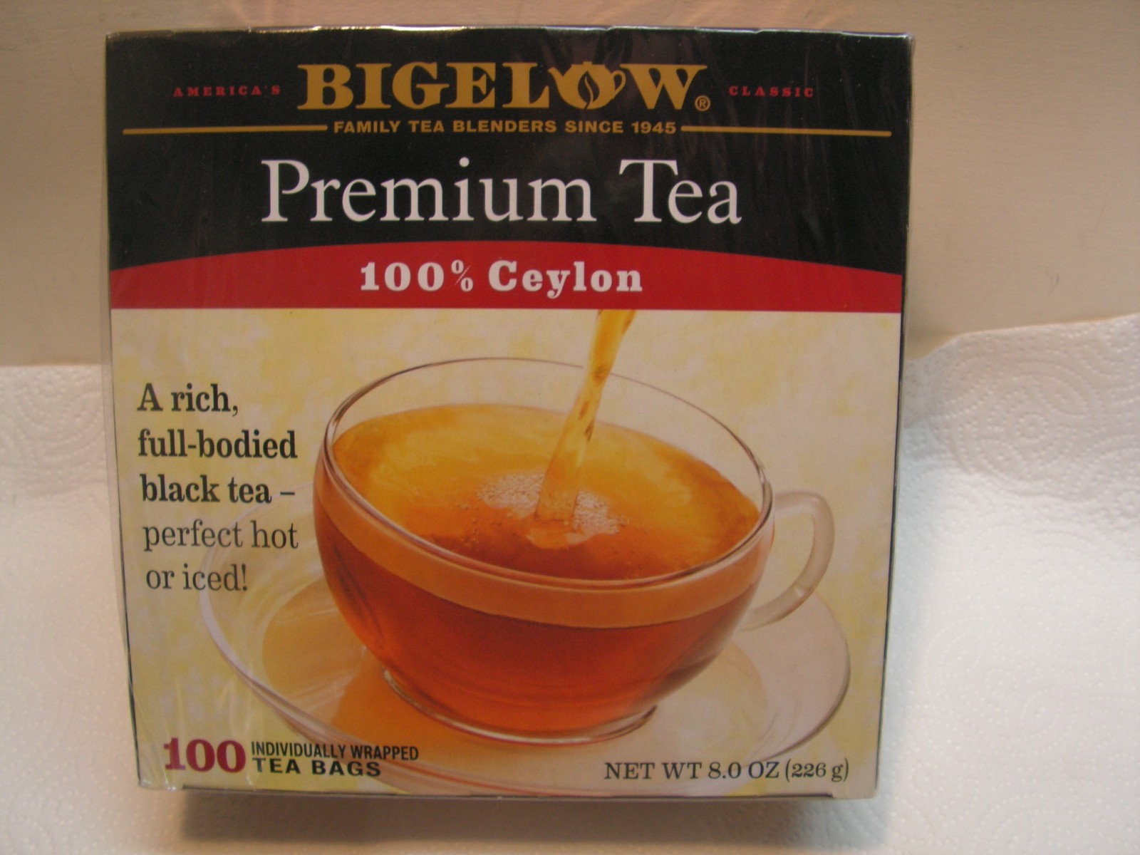 Bigelow Premium Ceylon Tea Bags – 100/Box. Individually Wrapped BEST By 08/2028