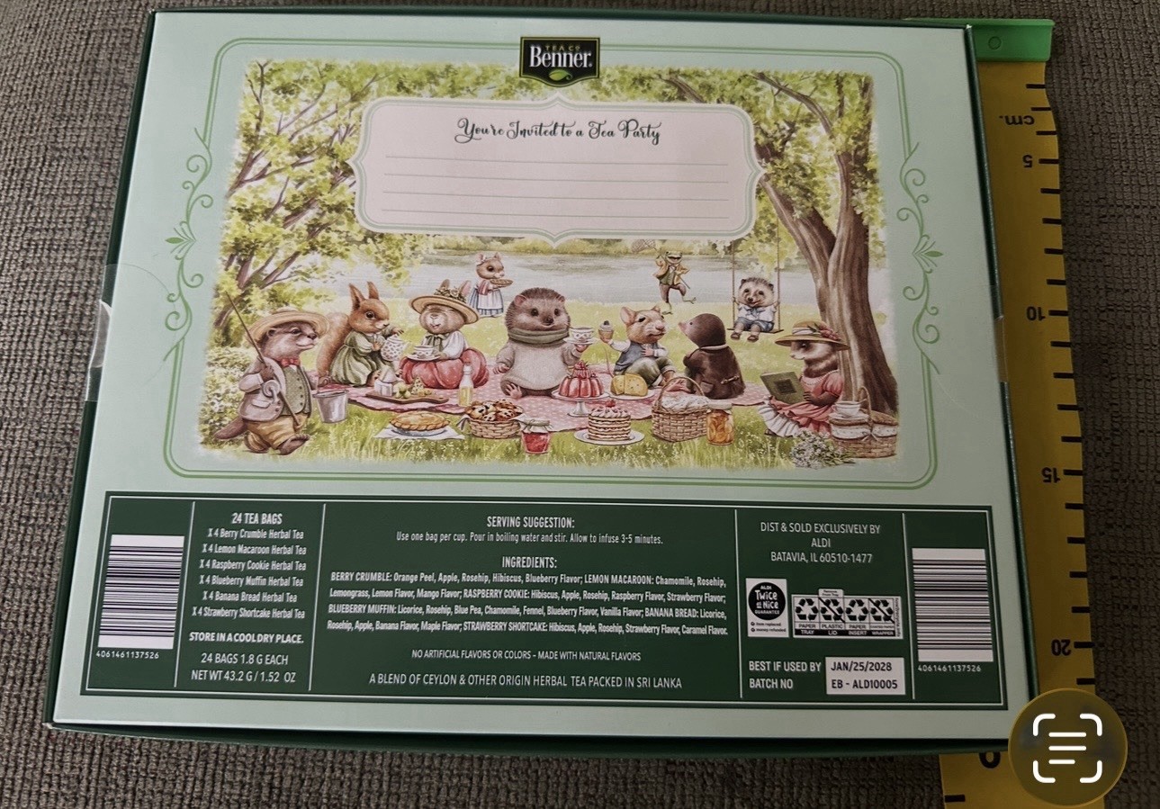 New! 2 Boxes Benner Tea Party Caffeine-Free Herbal Teas Beatrix Potter Inspired!