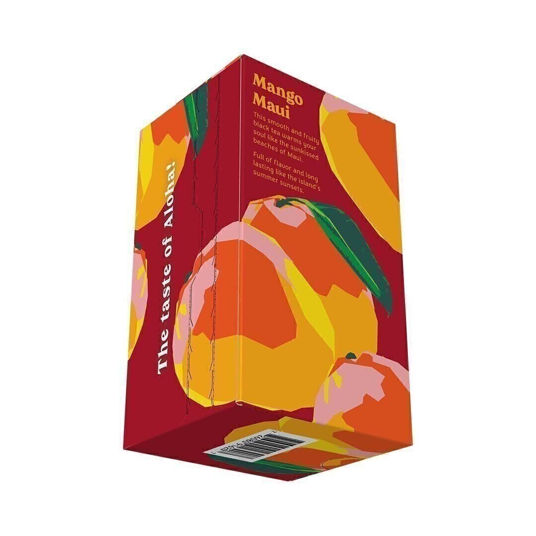 Hawaiian Islands Mango Maui Tropical Black Tea, All Natural 20 Tea Bags Box