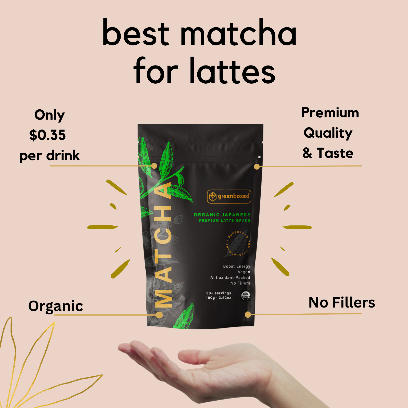 Te verde molido Japones – Matcha USDA organico – Calidad Premium Latte -100g