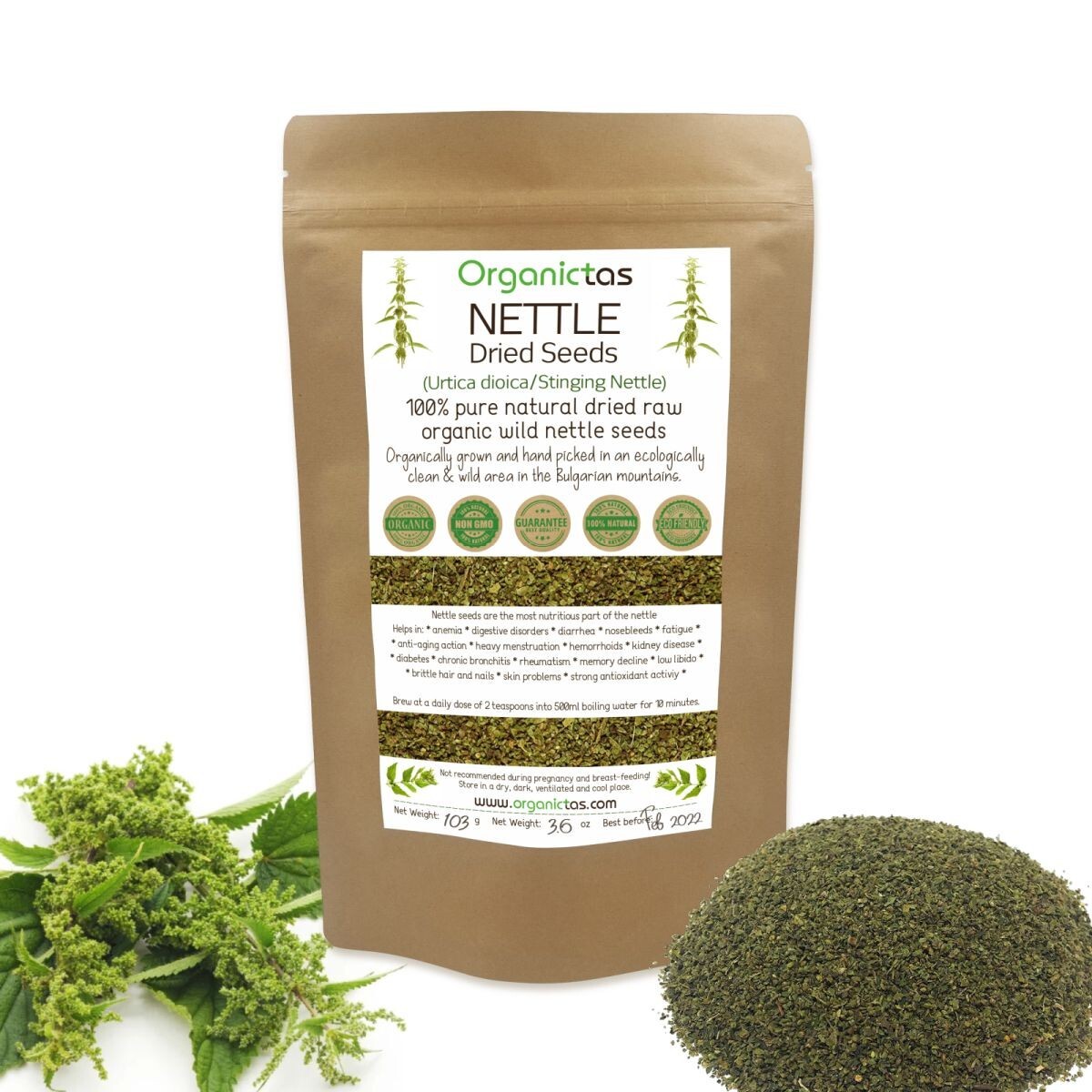 Organic NETTLE SEED TEA – Dried & Crushed Nettle Seeds Tea with Benefits 200g