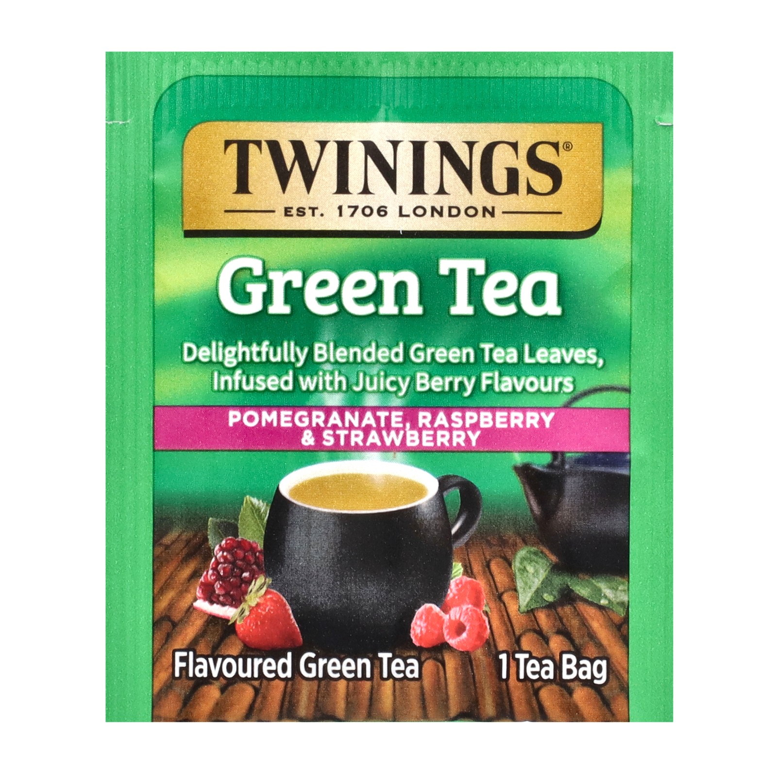Twinings, Green Tea, Pomegranate, Raspberry & Strawberry, 20 Tea Bags, 1.06 oz