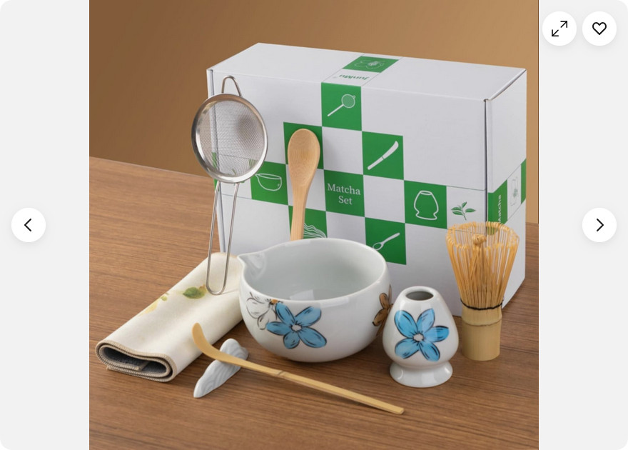 8Pcs Whisk Set for Tea Lovers Ceramic Matcha Tea Set with Bamboo Whisk Gift Set