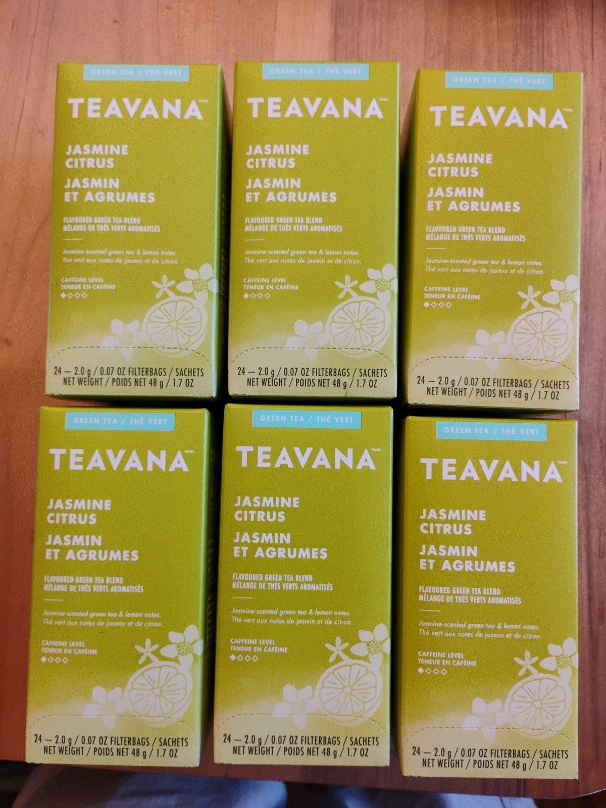 6x Teavana Jasmine Citrus Green Tea 24ct. Filterbags Best Before:11/26/25 NIB