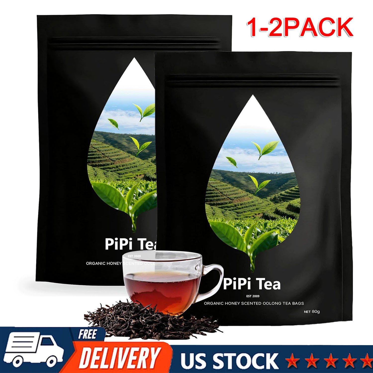 Pipi Oolong Tea,Extra Value 4g*20 Bags Selected Tea Leaves,Stress Relief,Non-GMO