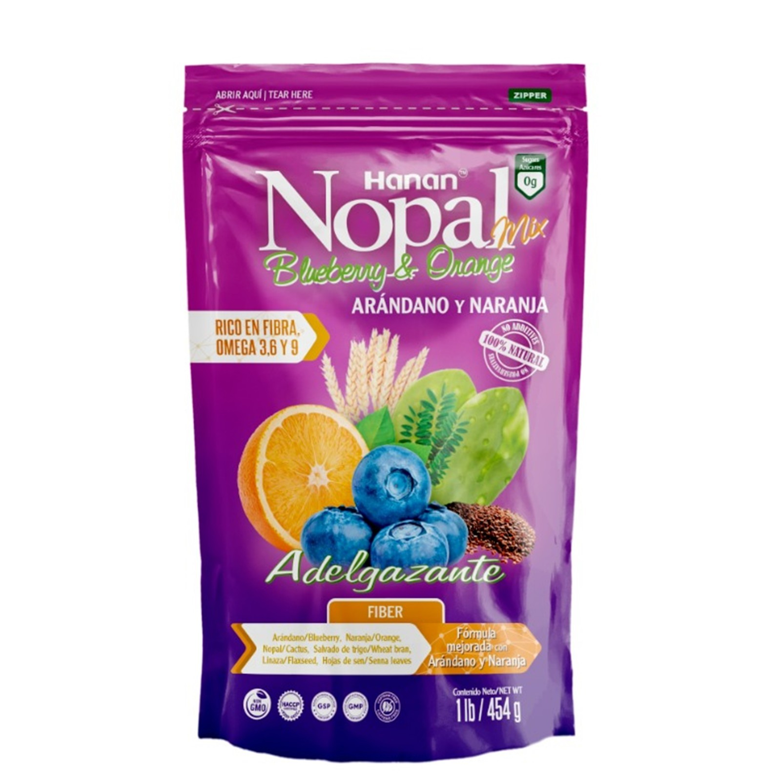 NOPAL MIX Arandano con Naranja – Blueberry with Orange Mix Bag x 454 g