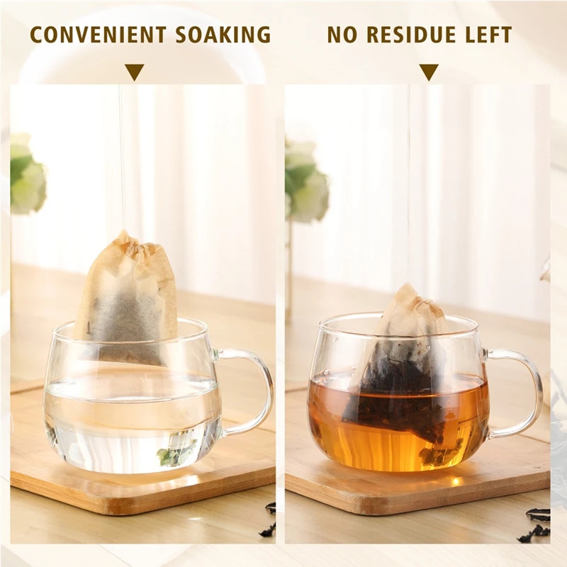 100Pcs Teabags Biodegradable Paper Tea Bag Drawstring Eco-Friendly Filter Empty