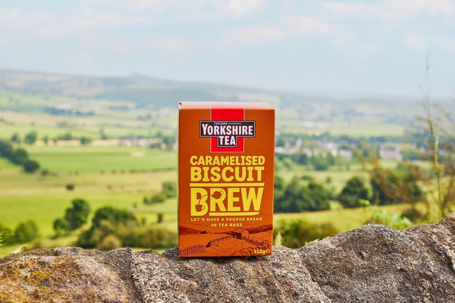 Yorkshire Tea Caramelised Biscuit Brew – 40 Count Caffeinated Pillow Tea Bags