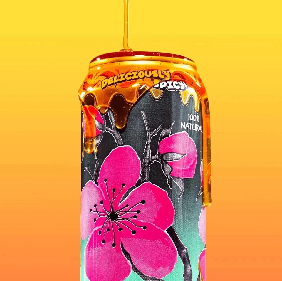 AriZona Spicy Green Tea with Mikes Hot Honey – Big Can, 22 Fl Oz (Pack of 24)