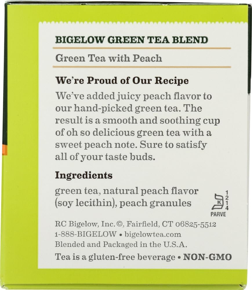 Bigelow Green Tea with Peach 20 ea (Pack of 2) 20 Count