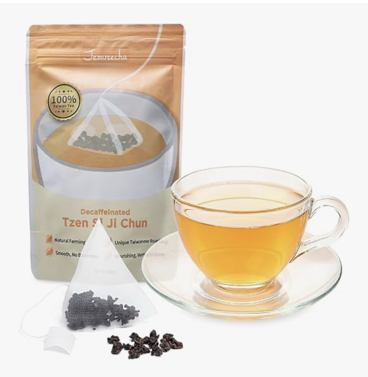 Jemutecha Decaffeinated Oolong 15 Tea Bags, 100% Pure Organic