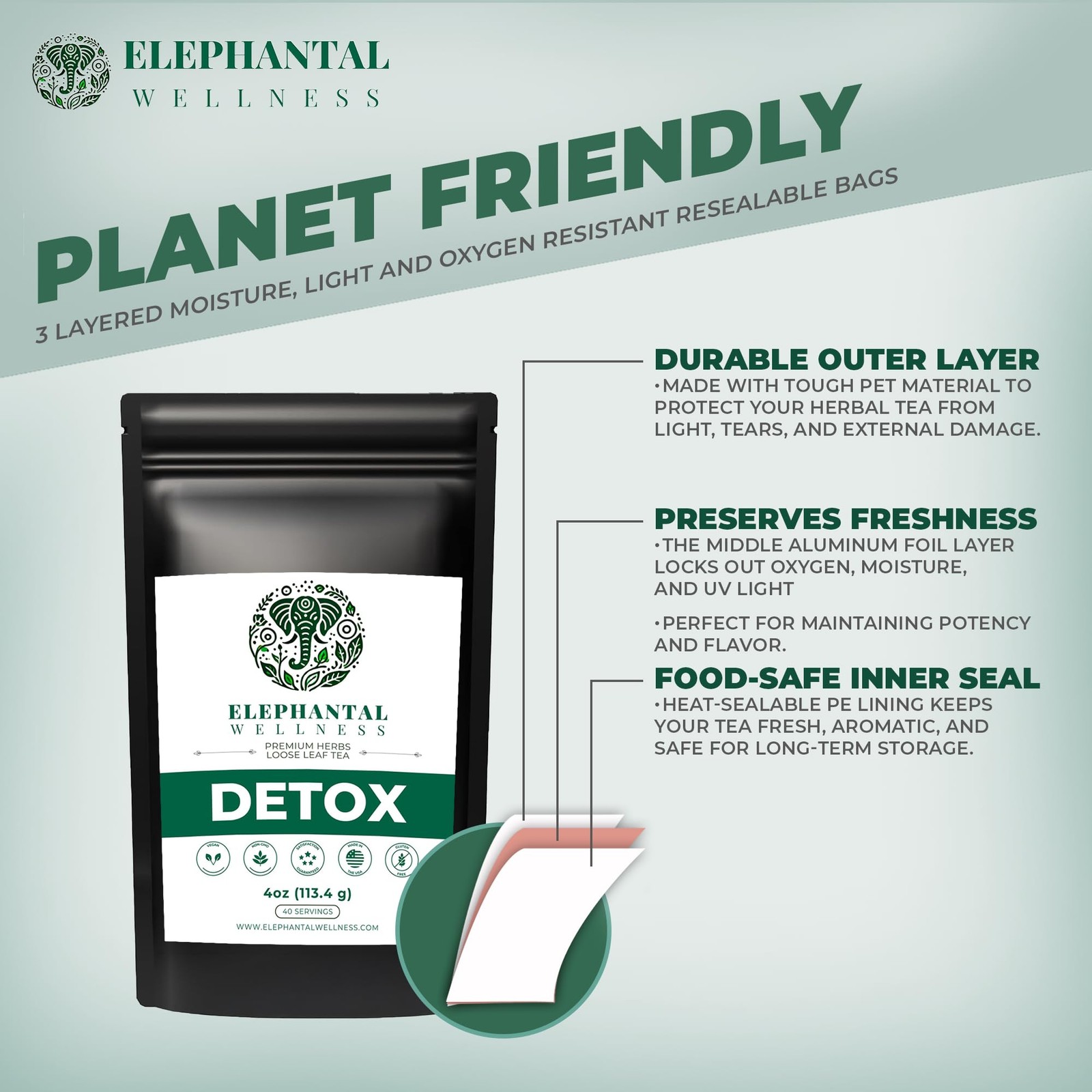 Premium Detox Herbal Tea | Daily Liver, Kidney, Blood 4oz